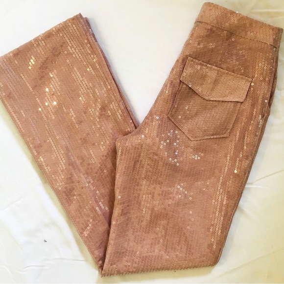 Kim Shui Pants All Over Sequin Pailette in Pink holiday Size Small Brand NWOT - Picture 14 of 15